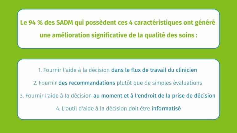 SADM associés avec une amélioration de la qualité des soins